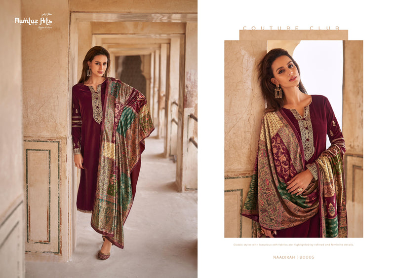 Mumtaz Arts Naadirah Velvet With Embroidery Work Designer Pakistani Suits