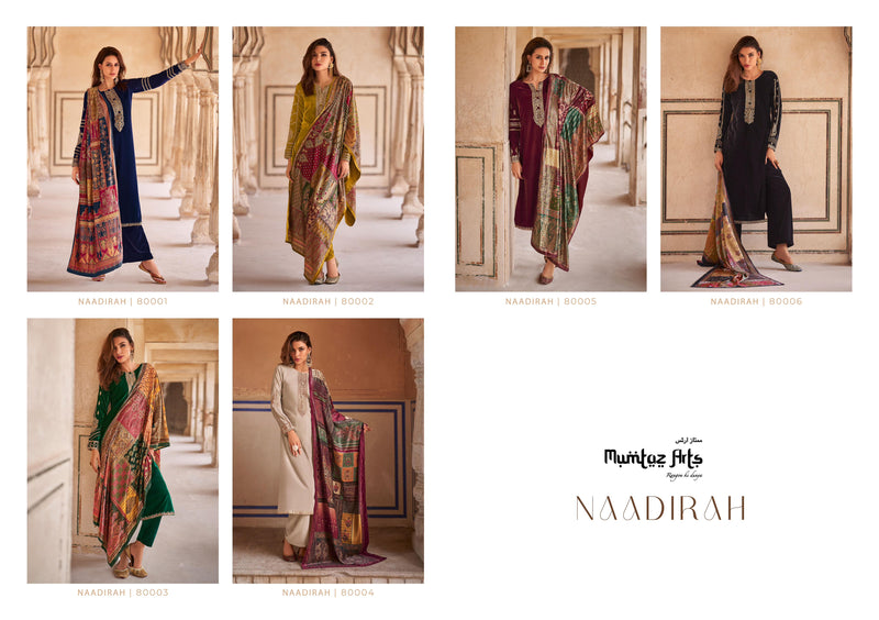 Mumtaz Arts Naadirah Velvet With Embroidery Work Designer Pakistani Suits