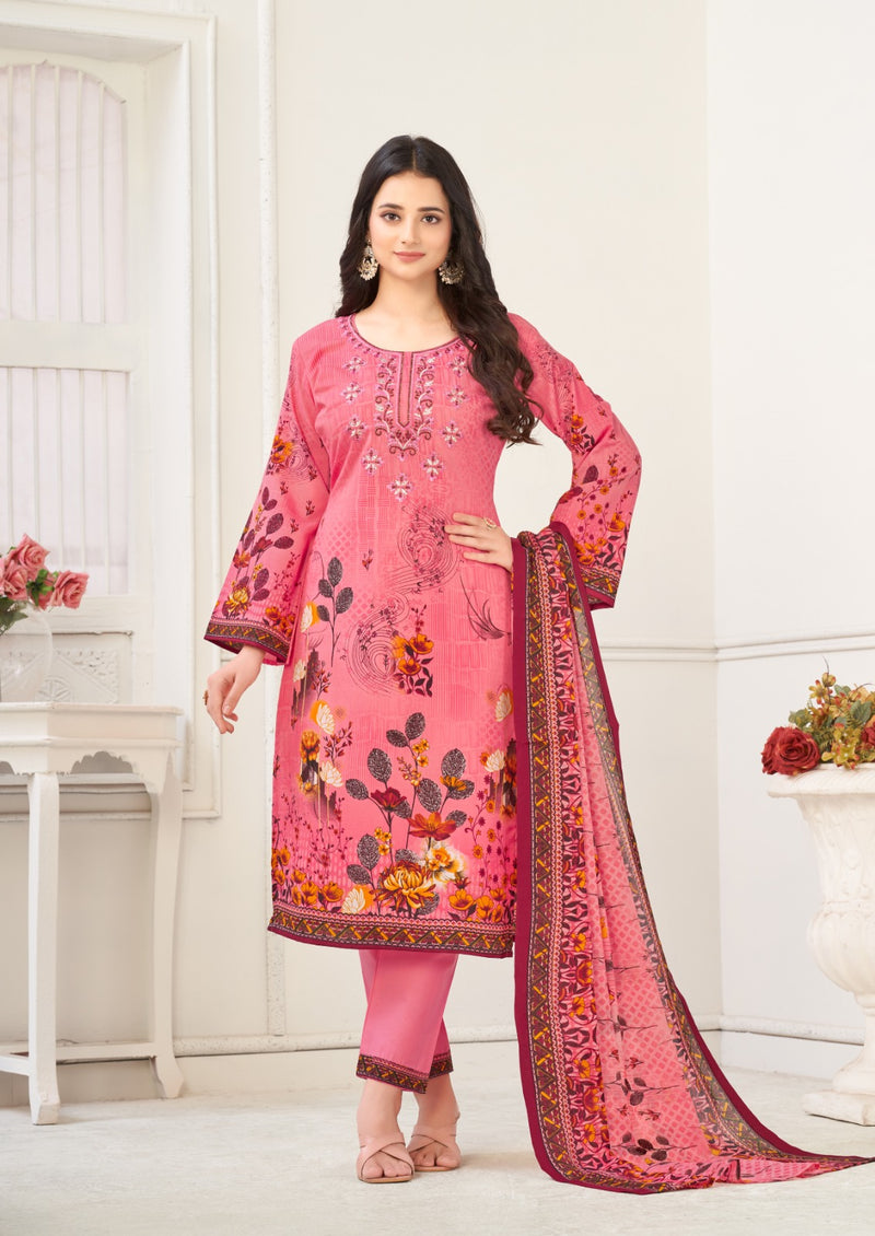 Al Karam Nairah Cotton Digital Print With Fancy Embroidery Work Suits