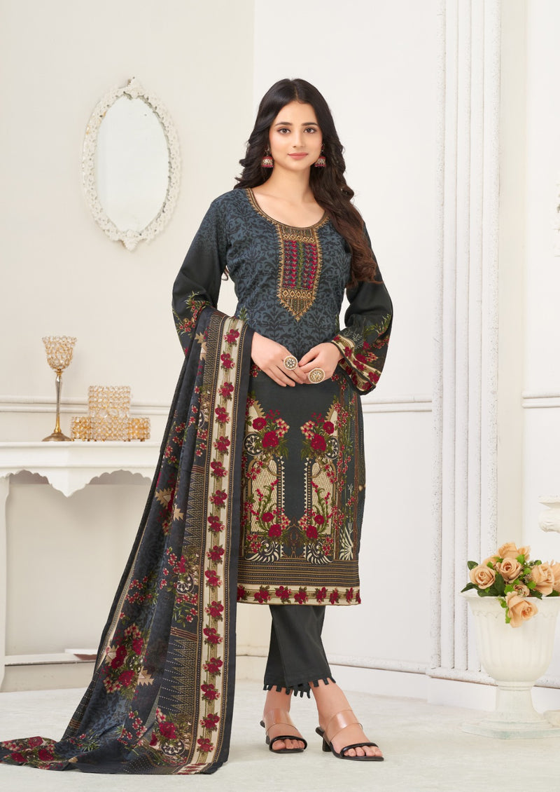 Al Karam Nairah Cotton Digital Print With Fancy Embroidery Work Suits