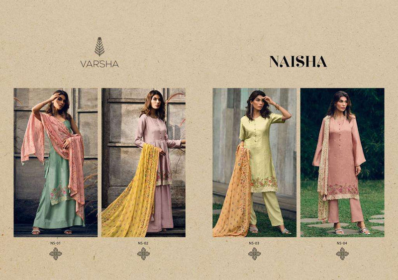 Varsha Naisha Pashmina Silk Solid Embroidery Work Salwar Suit Collection