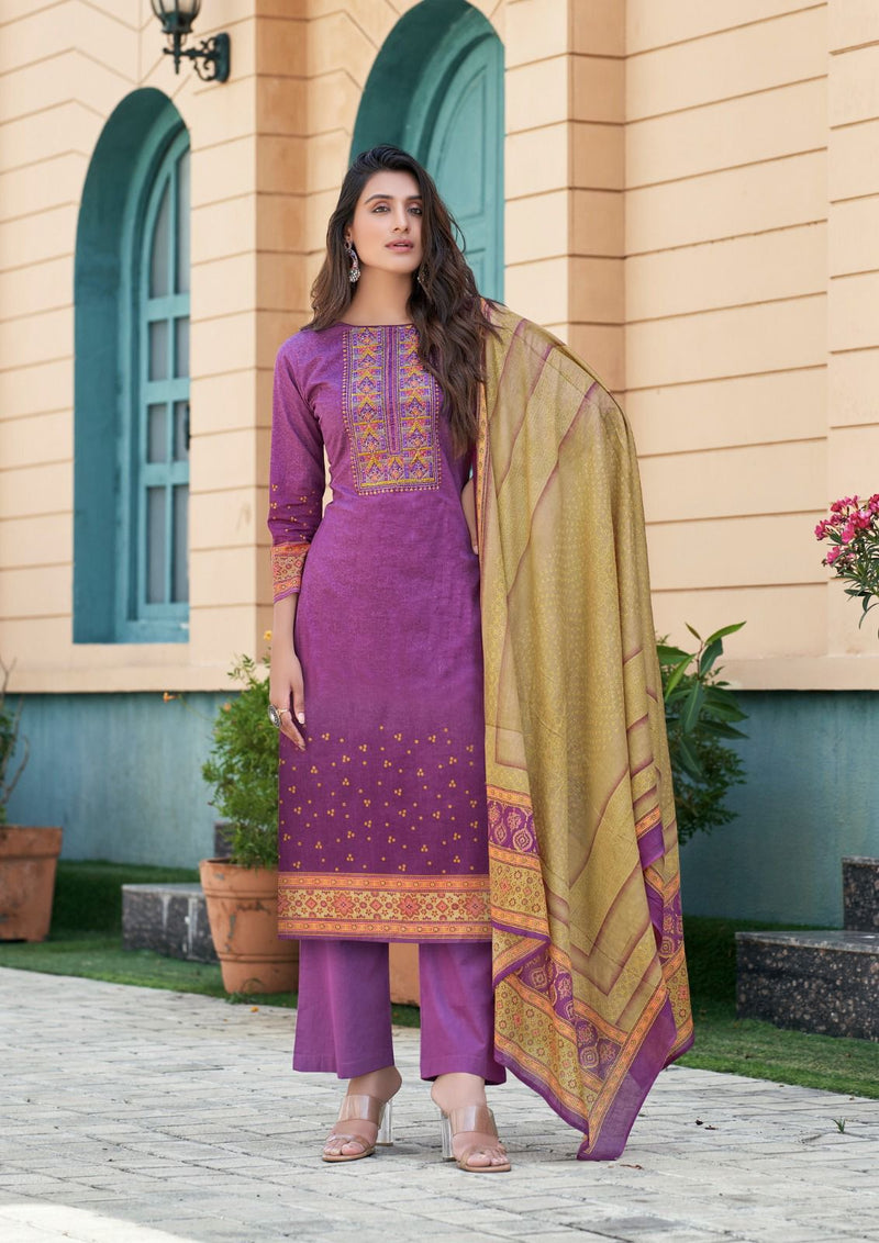 Yashika Trends Naisha Secession Vol 3 Heavy Cotton With Exclusive Neck Embroidery Work Salwar Suit