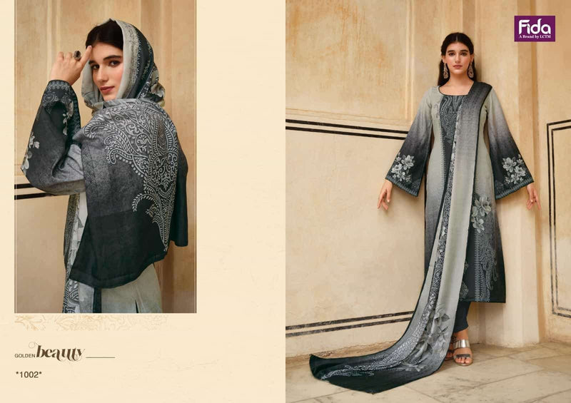 Fida Nalika Pashmina Kashmiri Wool Printed Suit With Bottom Collection