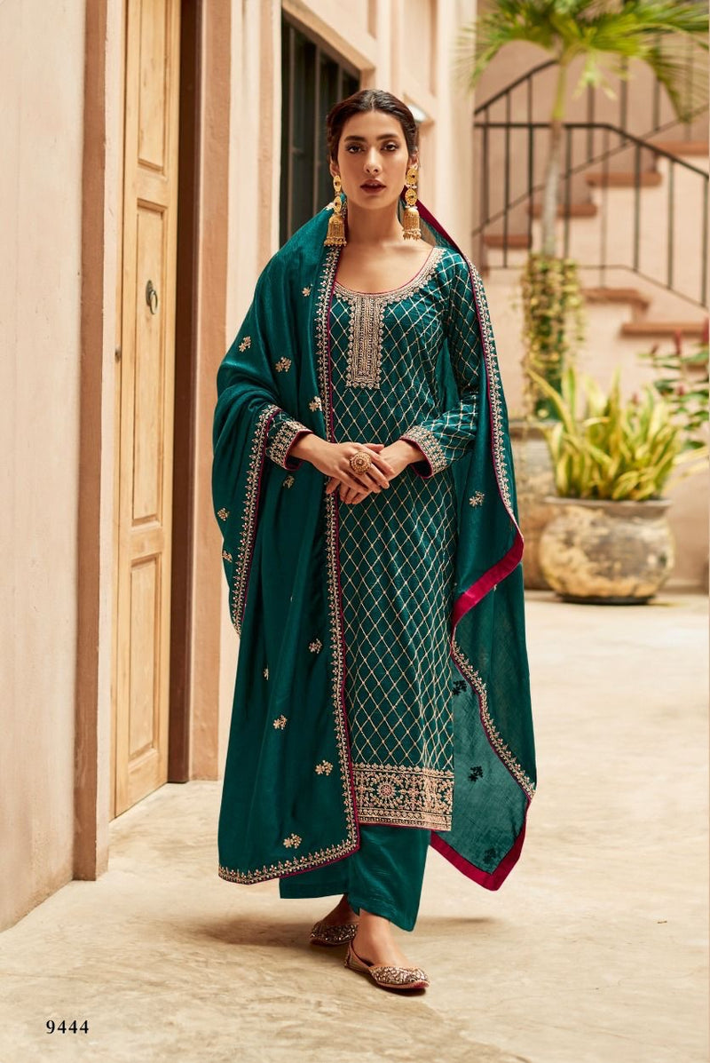 Aashirwad Creation Nargis Silk Heavy Embroidery Work Fancy Designer Partywear Salwar Suits