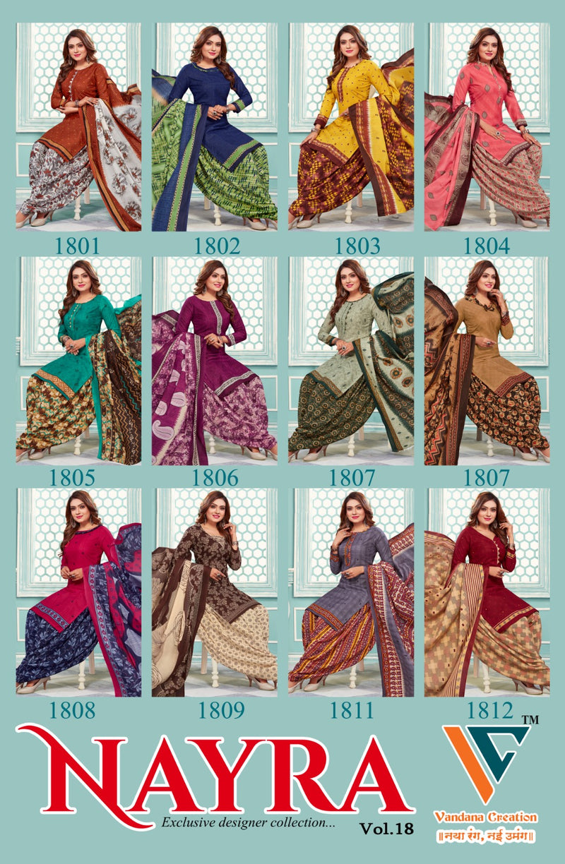 Vandana Creation Nayra Vol 18 Cotton Printed Patiyala Suits