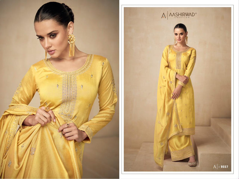 Aashirwad Creation Needle Premium Silk With Heavy Designer Salwar Suits