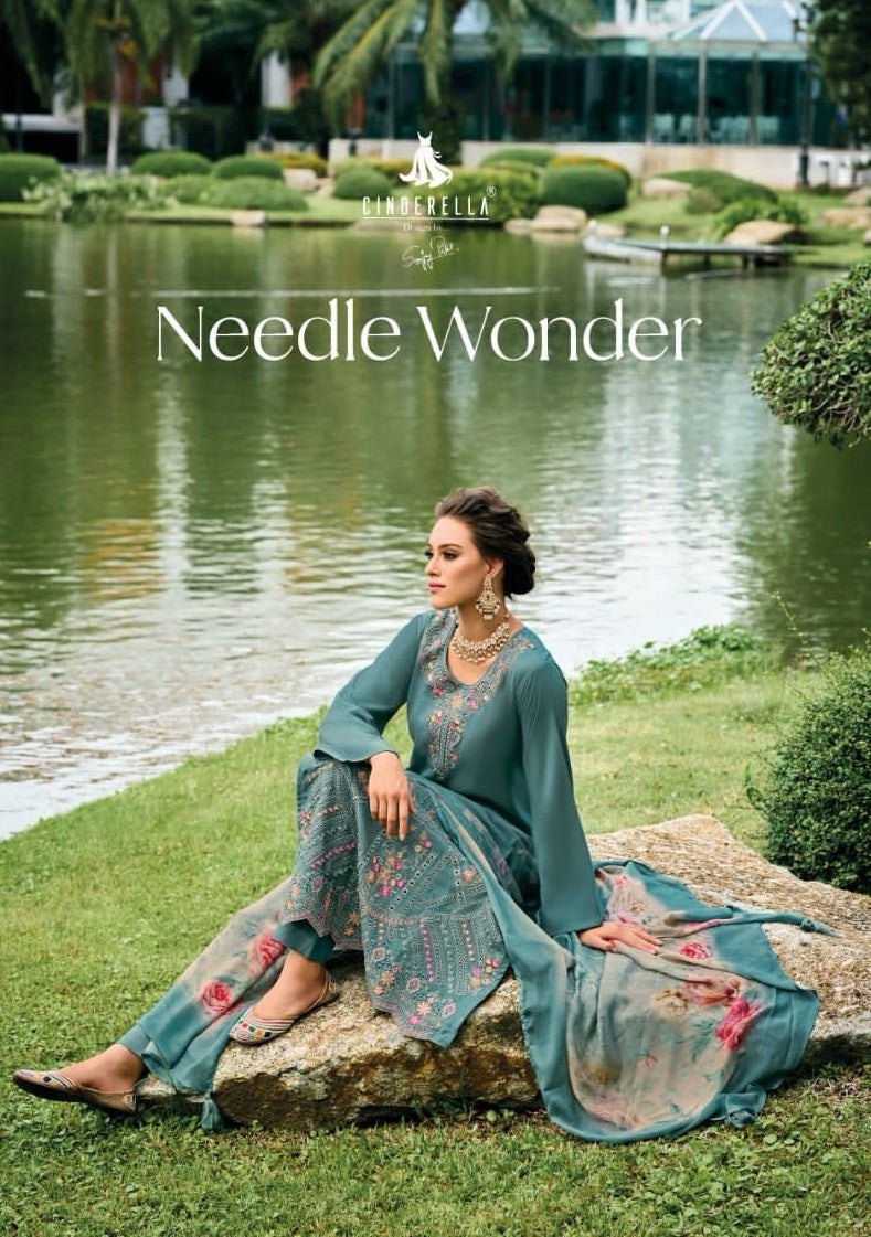 Cindrella Needle Wonder Pashmina Embroidery Work Winter Wear Suit Collection
