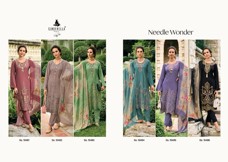Cindrella Needle Wonder Pashmina Embroidery Work Winter Wear Suit Collection