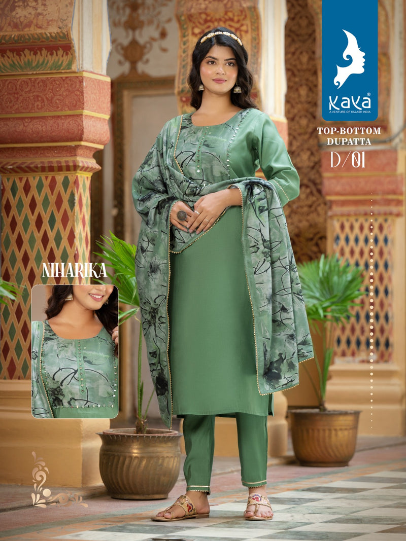 Kaya Creation Niharika Fancy Roman Silk Kurtis With Bottom