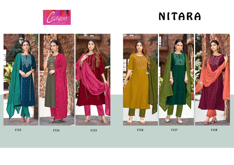 Kalaroop Kajree Fashion Nitara Viscose Fancy Hand Work Designer Ready Made Suits