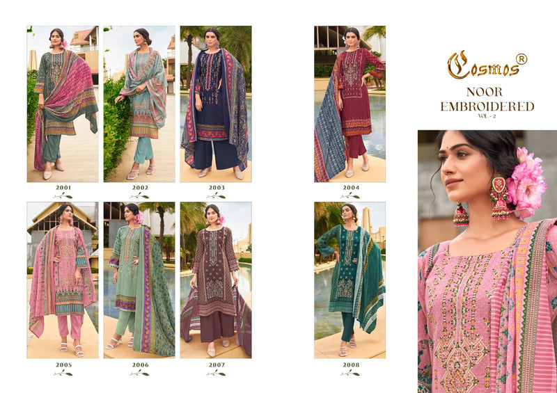 Cosmos Fashion Noor Embroidered Vol 2 Lawn Cotton Beautiful Suits