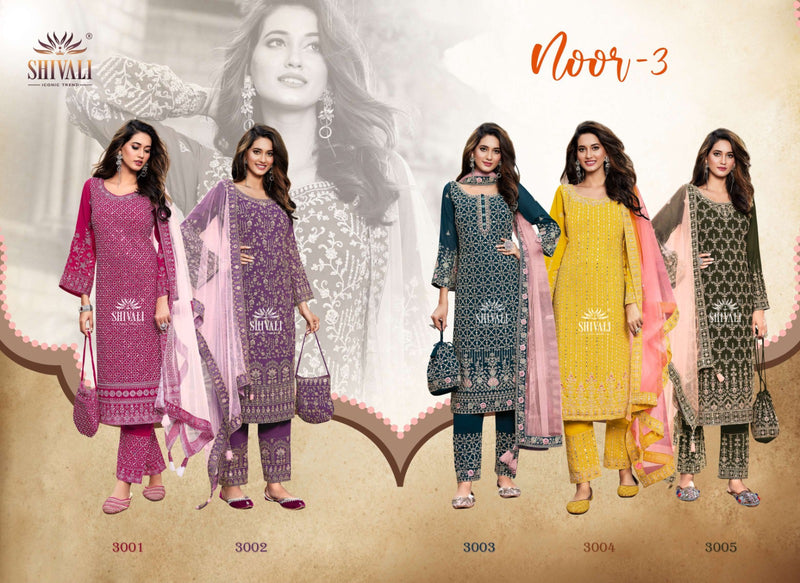 Shivali Noor Vol 3 Fancy Straight Cut Beautiful Printed Suits Collection
