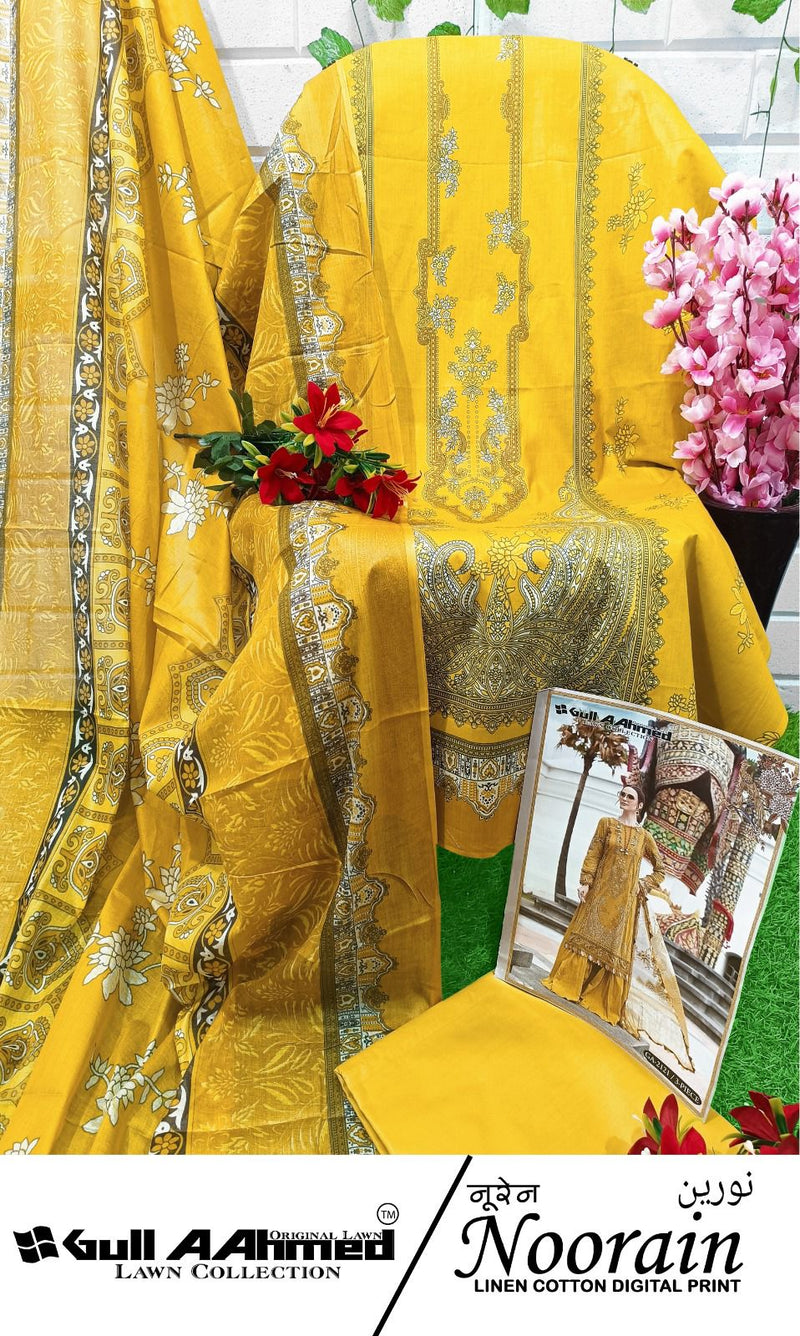 Gull Aahmed Noorain Linen Cotton Digital Karachi Print Salwar Kameez
