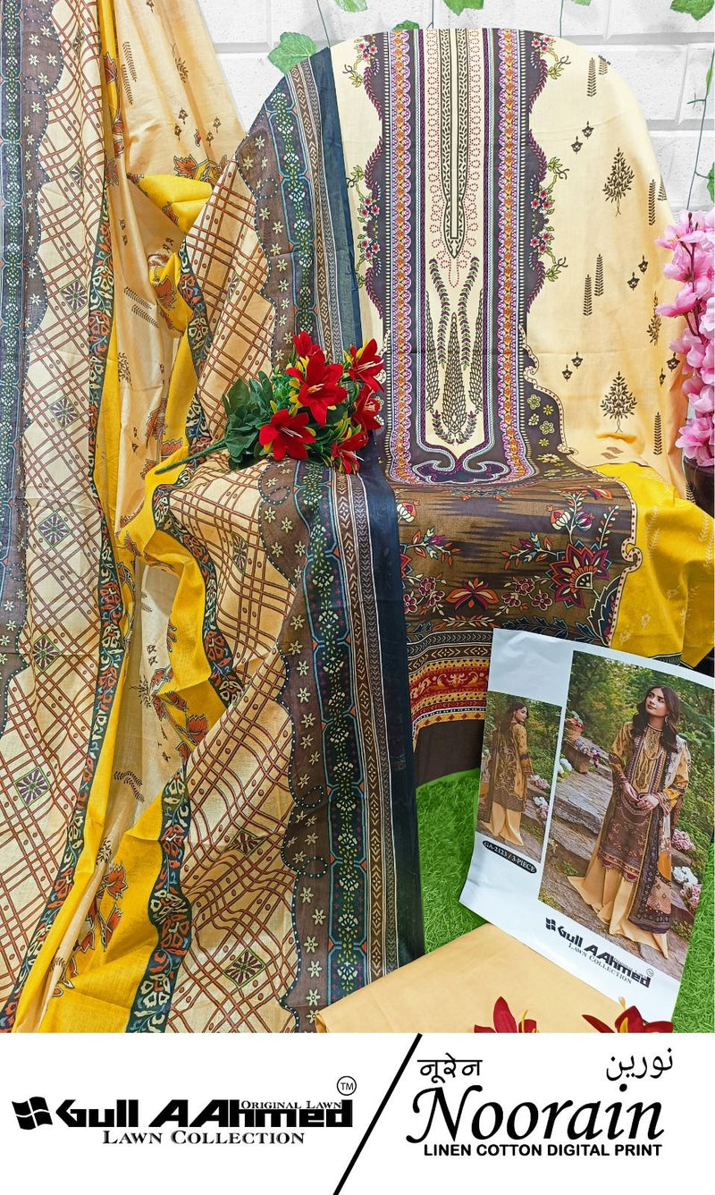 Gull Aahmed Noorain Linen Cotton Digital Karachi Print Salwar Kameez