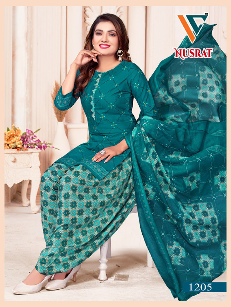 Vandana Creation Nusrat Vol 12 Cotton Patiyala Style Printed Suit Collection