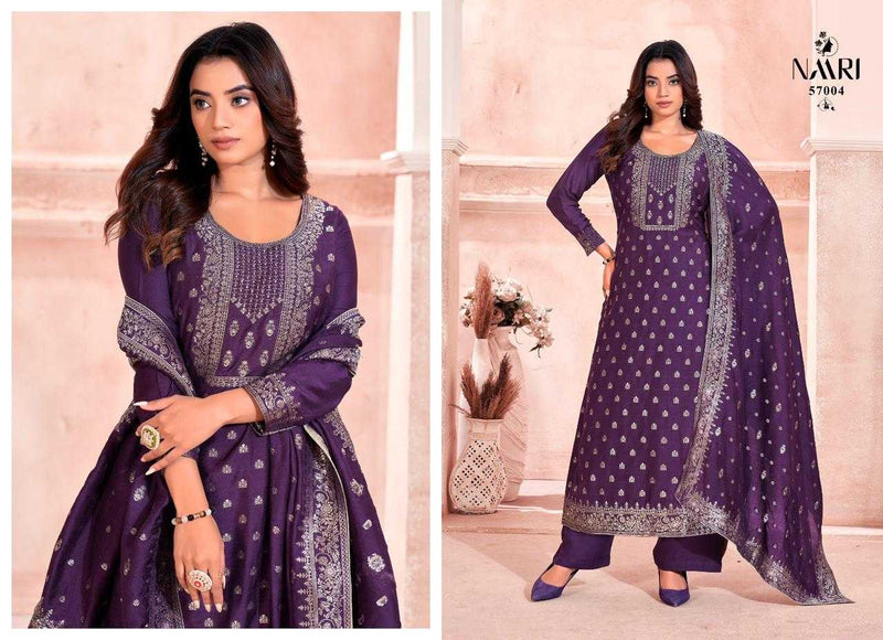 Naari Salaar Pure Muslin Jacquard Work Designer Salwar Kameez