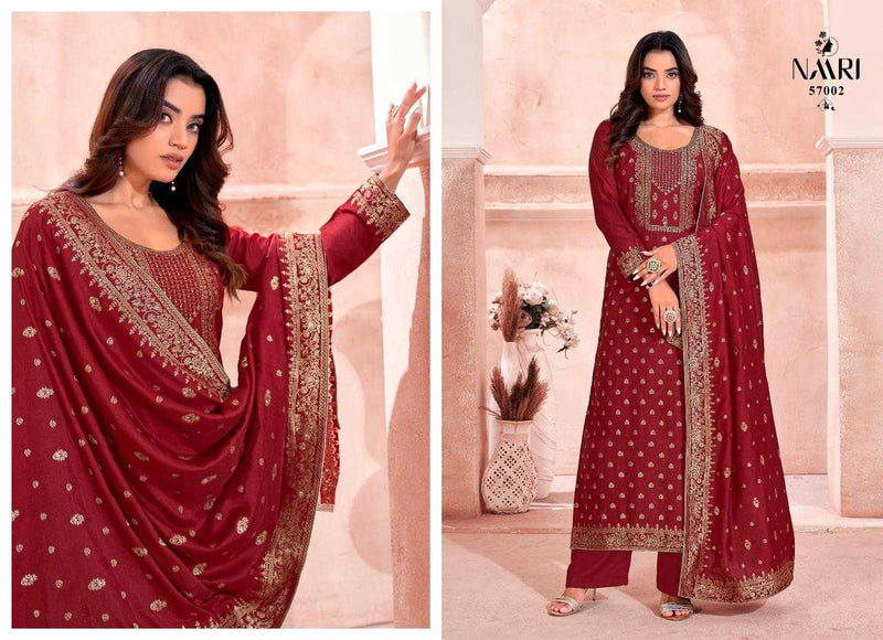 Naari Salaar Pure Muslin Jacquard Work Designer Salwar Kameez