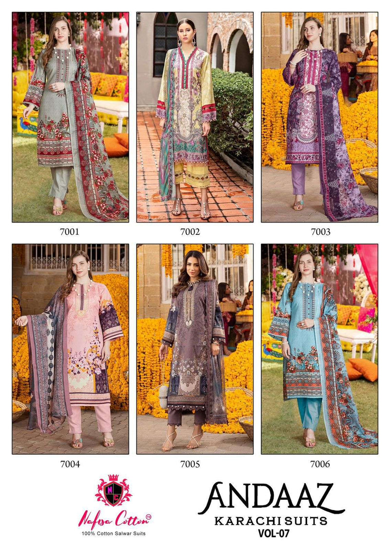 Nafisa Cotton Andaaz Karachi Suits Vol 7 Cotton Printed Pakistani Suit
