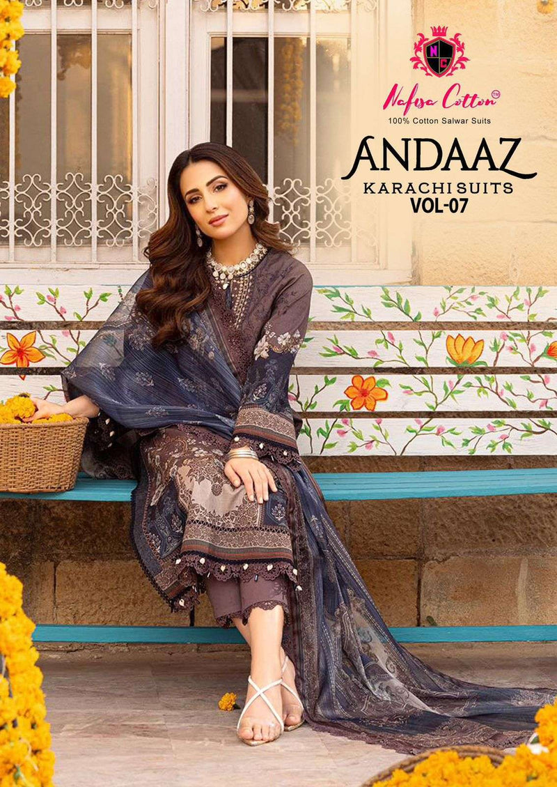 Nafisa Cotton Andaaz Karachi Suits Vol 7 Cotton Printed Pakistani Suit