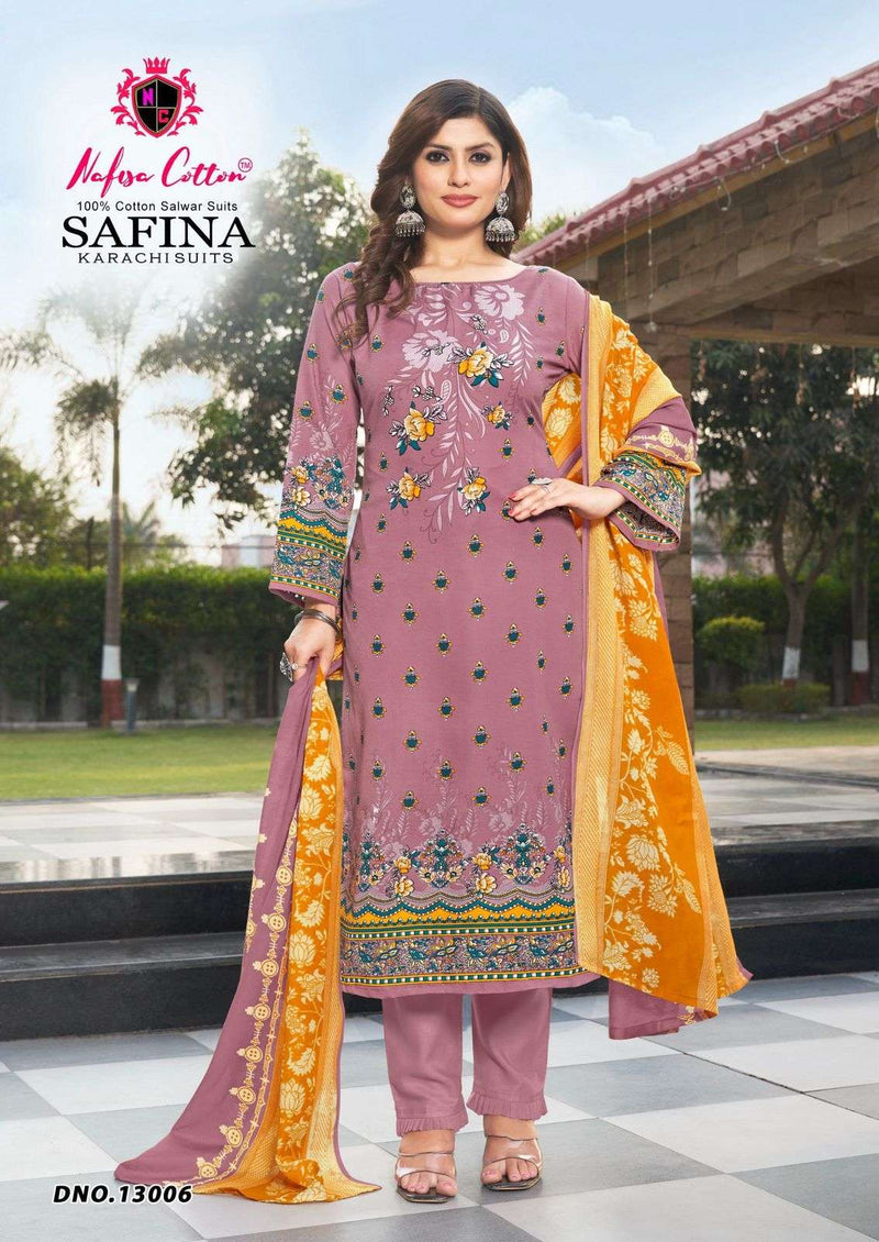 Nafisa Cotton Safina Karachi Suits Vol 13 Pure Cotton Printed Karachi Suit