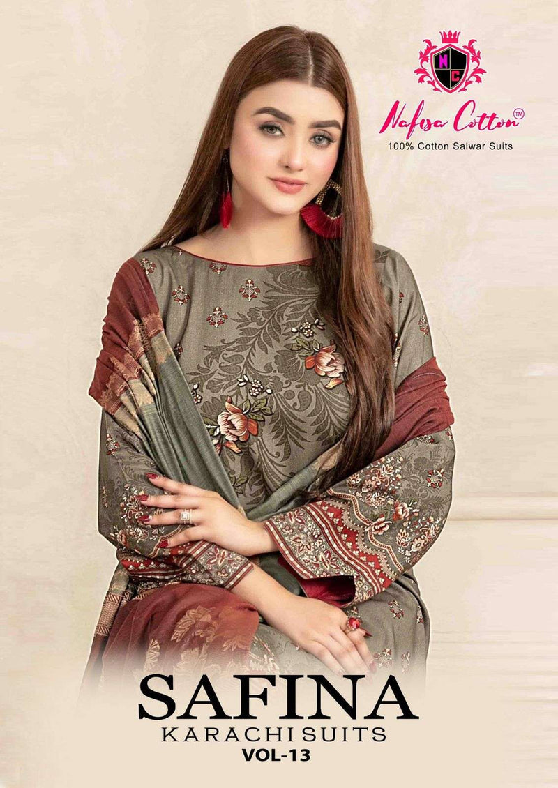 Nafisa Cotton Safina Karachi Suits Vol 13 Pure Cotton Printed Karachi Suit