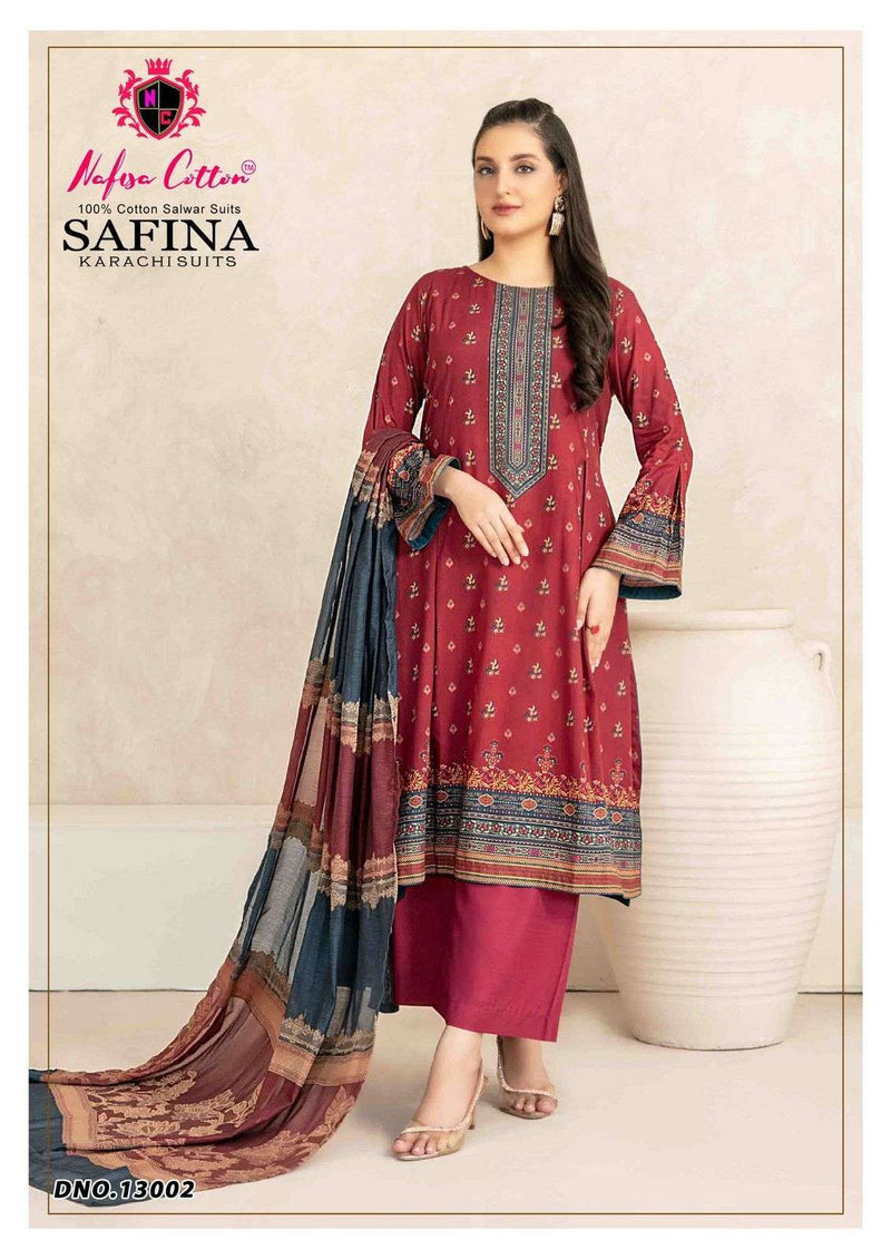 Nafisa Cotton Safina Karachi Suits Vol 13 Pure Cotton Printed Karachi Suit