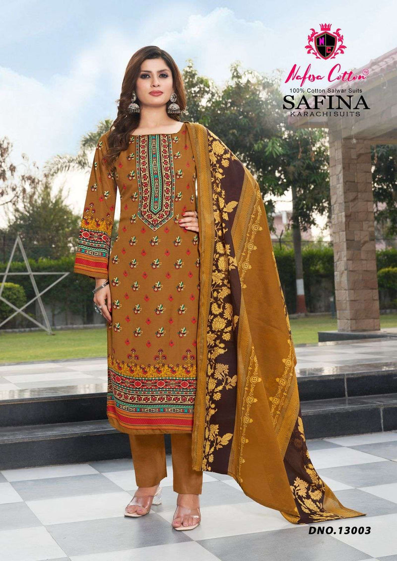 Nafisa Cotton Safina Karachi Suits Vol 13 Pure Cotton Printed Karachi Suit