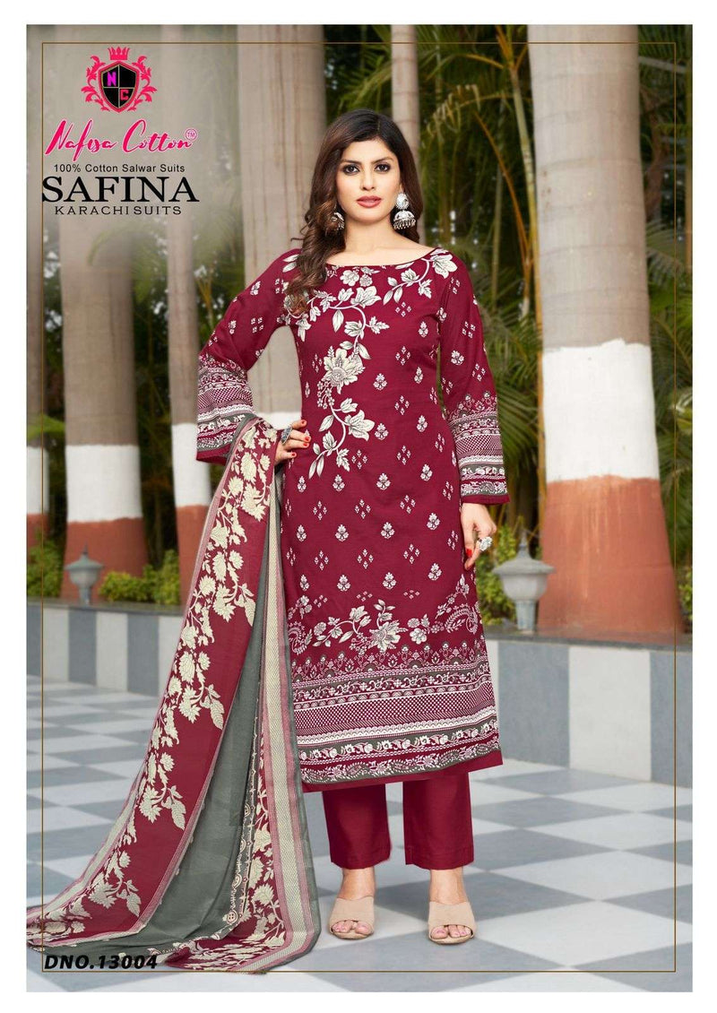 Nafisa Cotton Safina Karachi Suits Vol 13 Pure Cotton Printed Karachi Suit