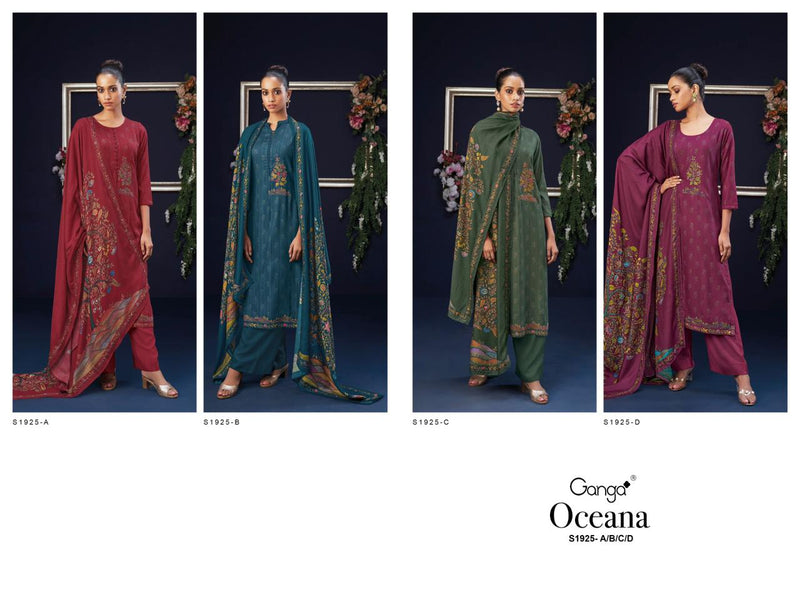 Ganga Oceana 1925 Pashmina Printed With Embroidery Work Suit Collection