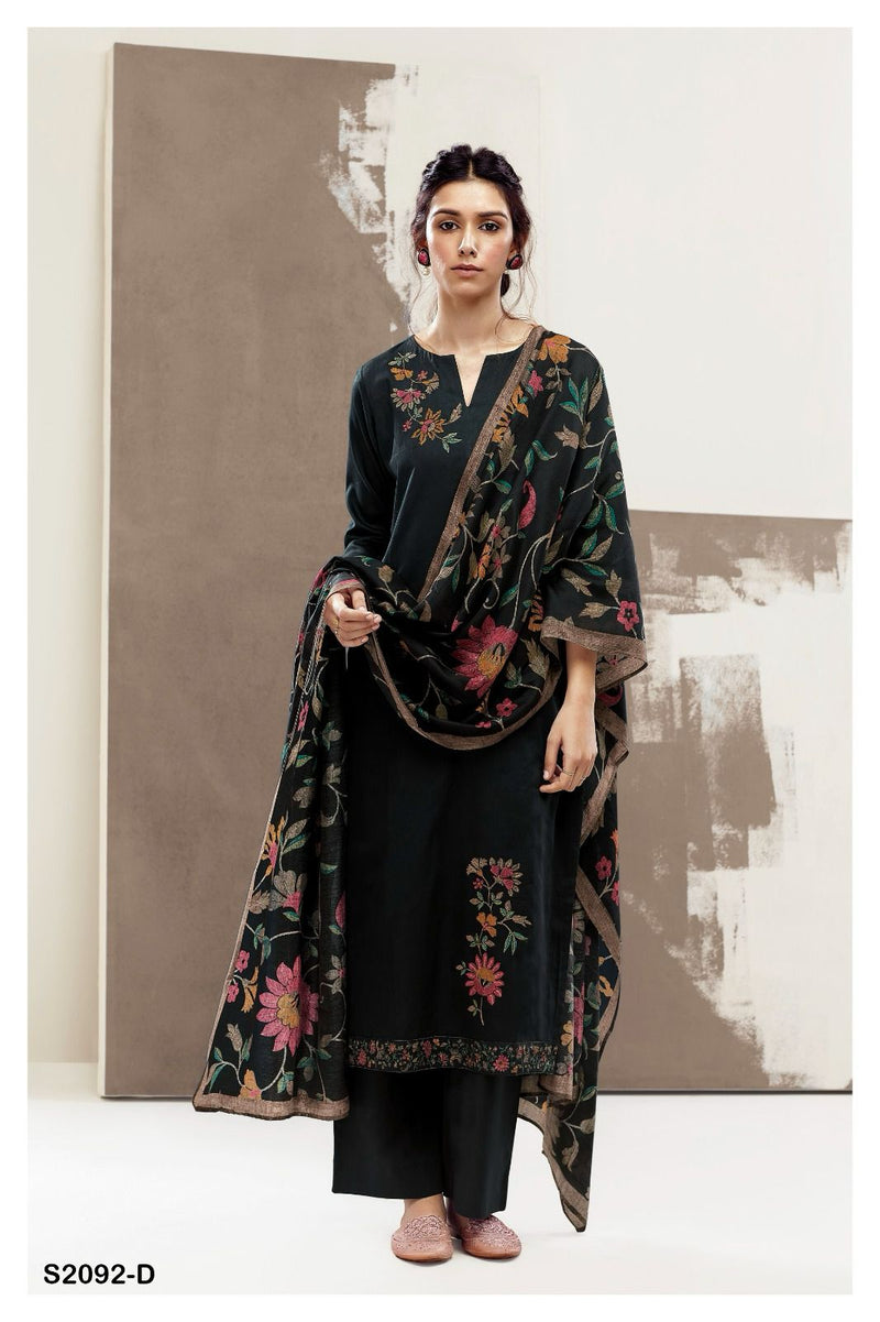 Ganga Odell 2092 Pashmina Solid With Embroidery Designer Suit Collection