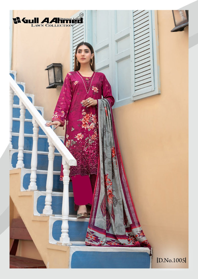 Gull Aahmed Oriana Lawn Cotton Self Embroidery Work Exclusive Salwar Kameez