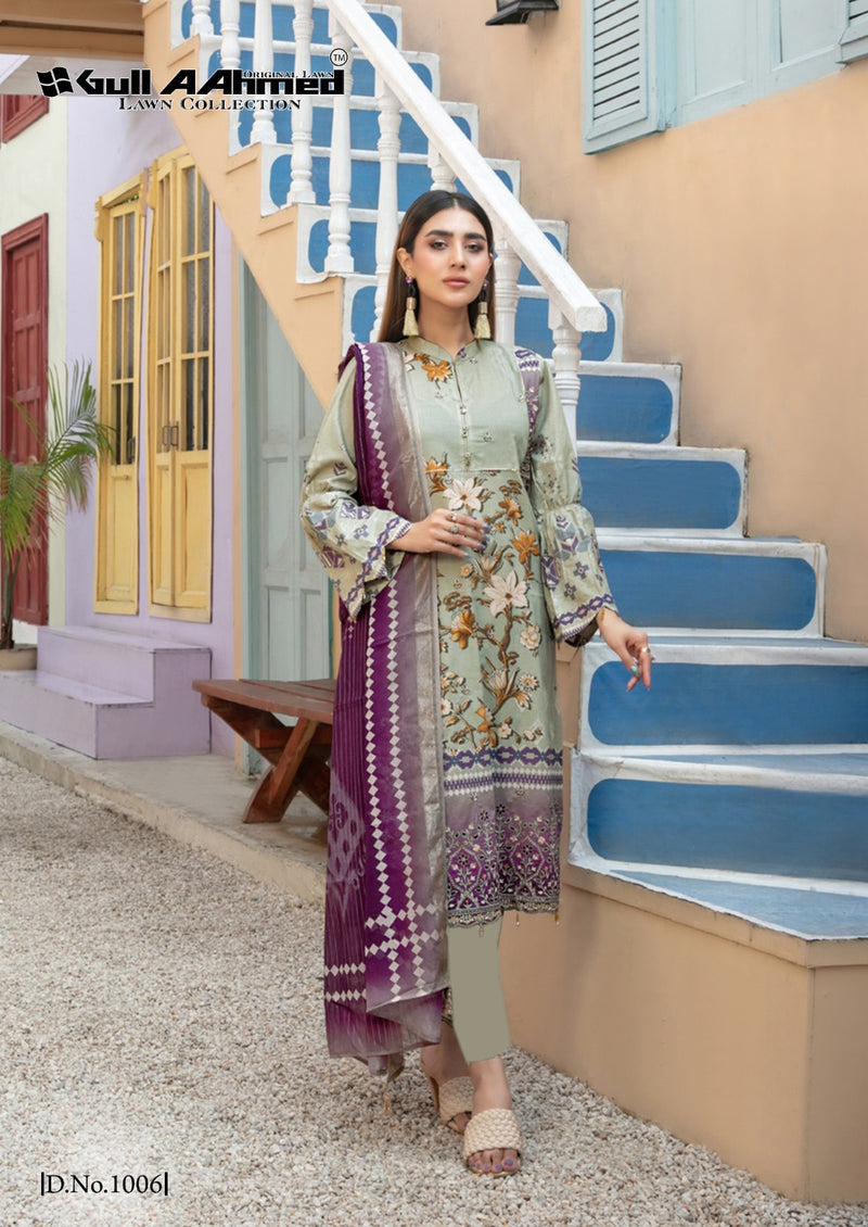 Gull Aahmed Oriana Lawn Cotton Self Embroidery Work Exclusive Salwar Kameez