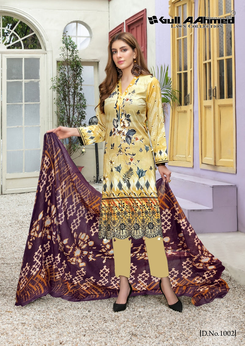 Gull Aahmed Oriana Lawn Cotton Self Embroidery Work Exclusive Salwar Kameez