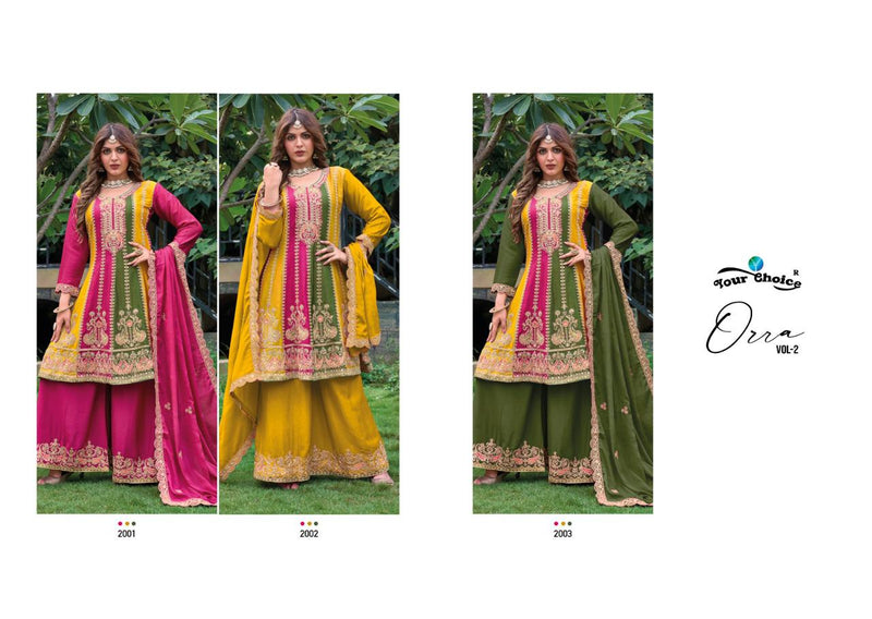 Your Choice Orra Vol 2 Chinon With Heavy Embroidery Readymade Suit