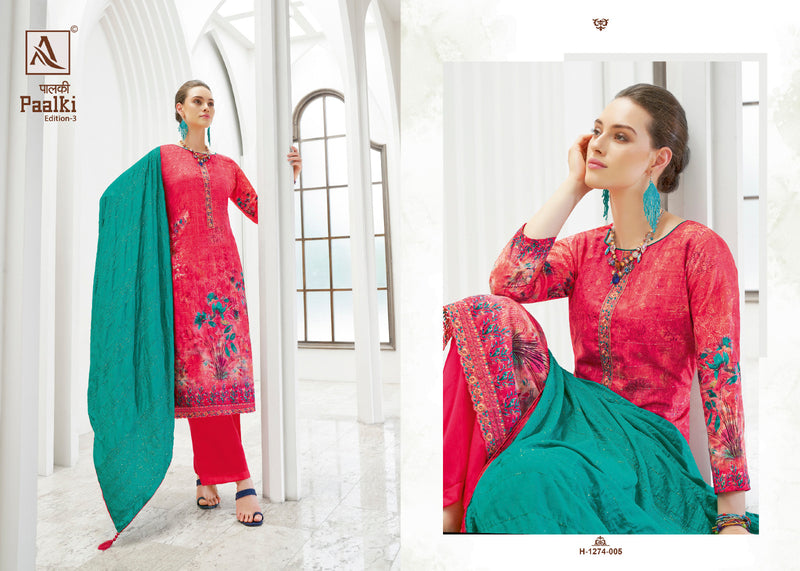 Alok Suit Paalki Edition Vol 3 Jacquard With Fancy Embroidery Salwar Suits