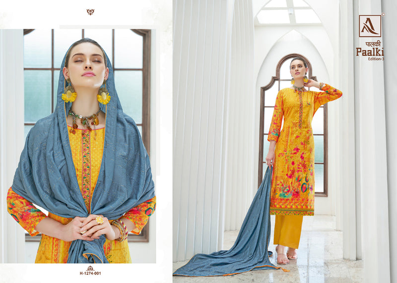 Alok Suit Paalki Edition Vol 3 Jacquard With Fancy Embroidery Salwar Suits