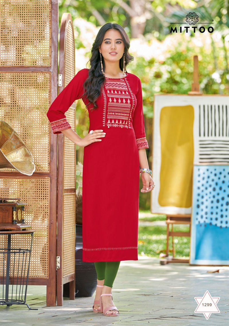 Mittoo Palak Vol 35 Rayon Daily Wear Fancy Kurtis