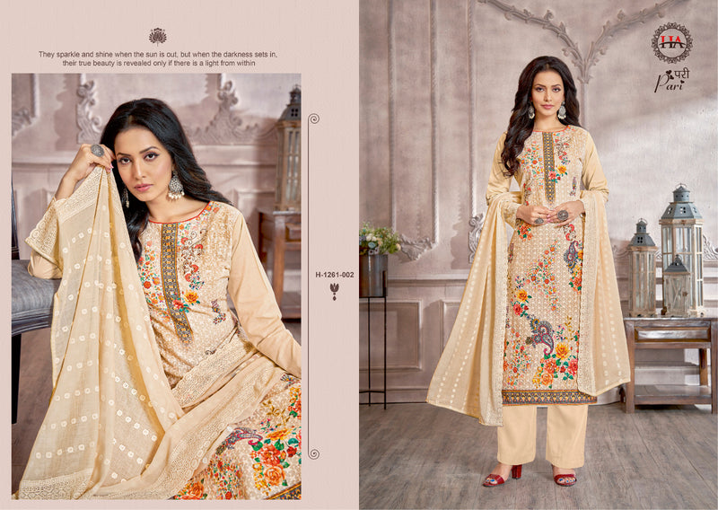 Harshit Fashion Hub Pari Cotton Chiffli With Print & Swarovski Work Suits