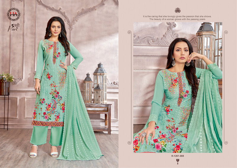Harshit Fashion Hub Pari Cotton Chiffli With Print & Swarovski Work Suits