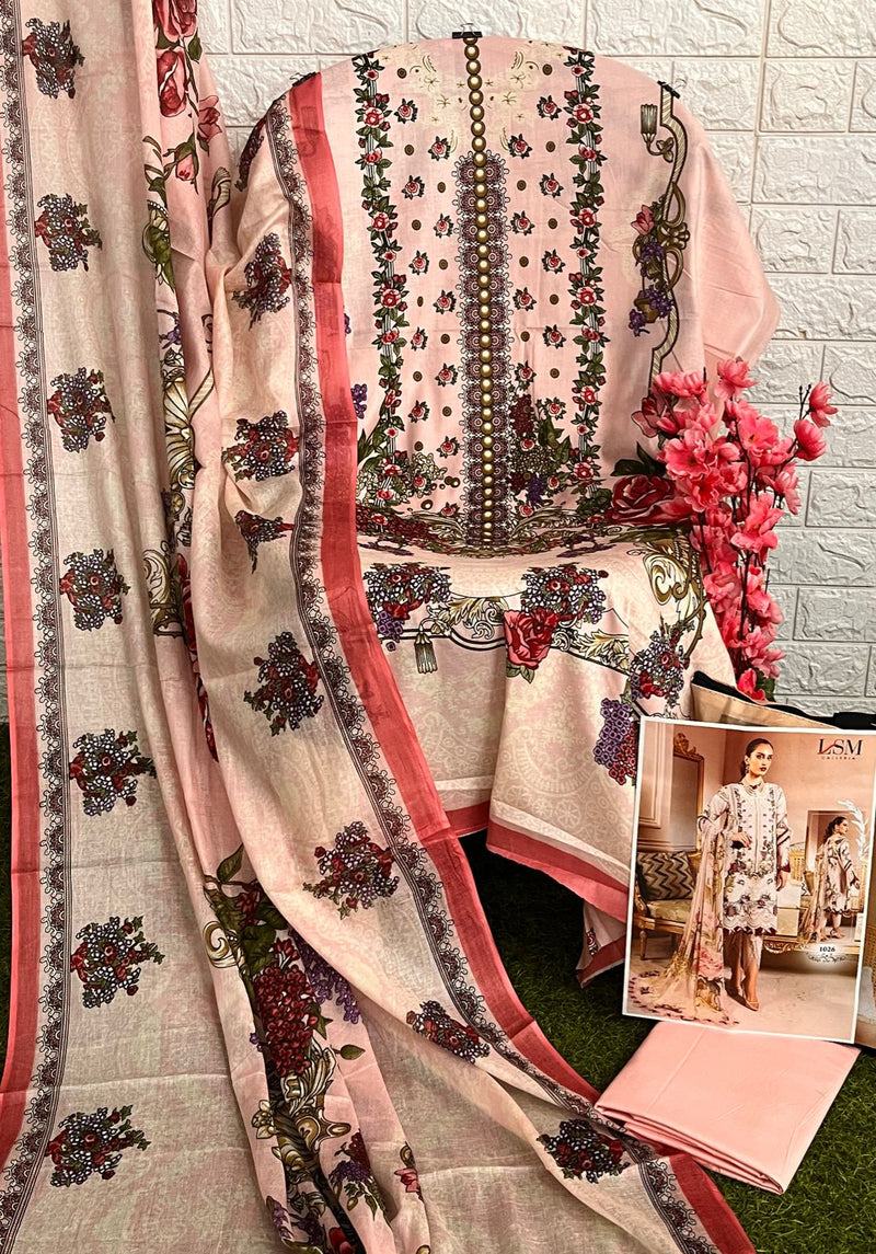 Lsm Galleria Brand Parian Dream Vol 3 Lawn Cotton Designer Salwar Kameez