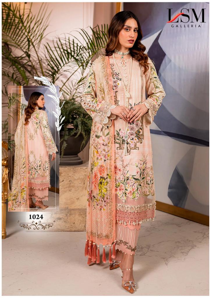 Lsm Galleria Brand Parian Dream Vol 3 Lawn Cotton Designer Salwar Kameez