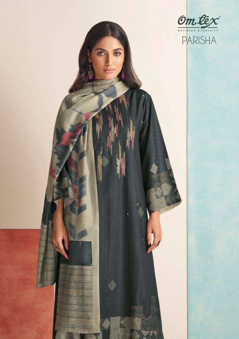 Omtex Parisha Pashmina With Embroidery Handwork Winter Suit Collection