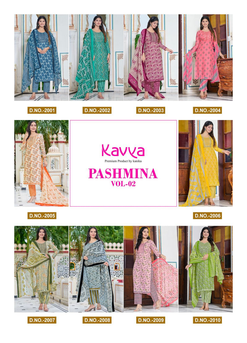 Kavya Pashmina Vol 2 Cotton Printed With Fancy Designer Kurti Combo Set