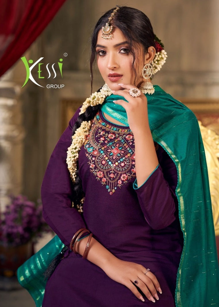 Kessi Fabrics Patiala House Vol 94 Muslin Heavy Work Embroidery Patiyala Suits