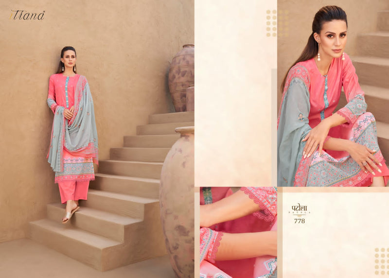 Itrana Patola Lawn Cotton Digital Print With Embroidery Work Suits