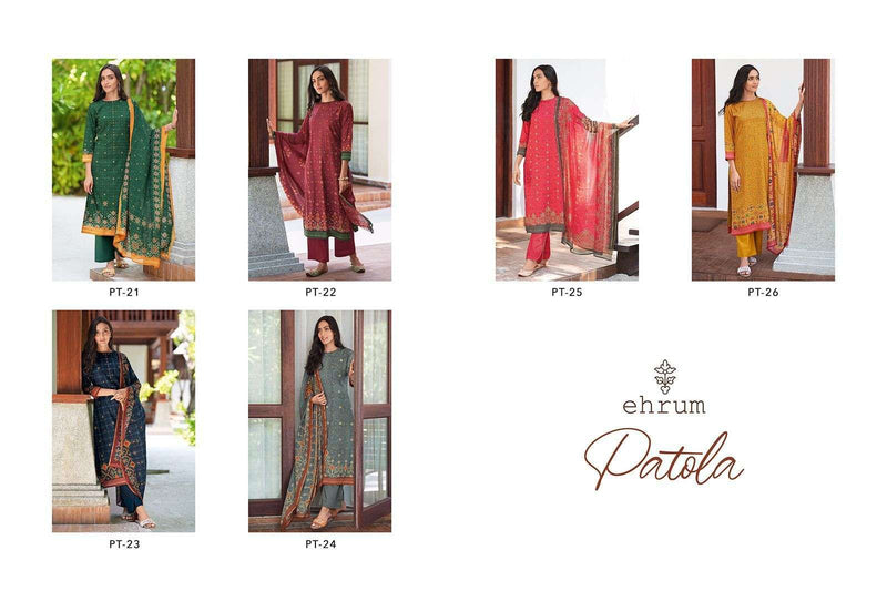 Varsha Patola Pure Cotton Digital Prints With Embroidery Designer Work Suits