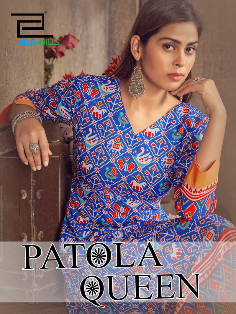 Blue Hills Patola Queen Muslin Digital Printed Daily Wear Fancy Kurti