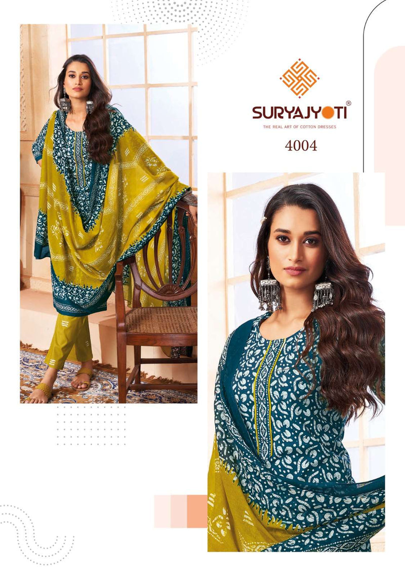 Suryajyoti Pehnava Vol 4 Cotton Cmbric Classic Look Designer Readymade Suits