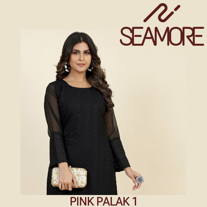 Seamore Pink Palak Vol 1 Georgette Fancy Lakhnavi Readymade Kurti Collection