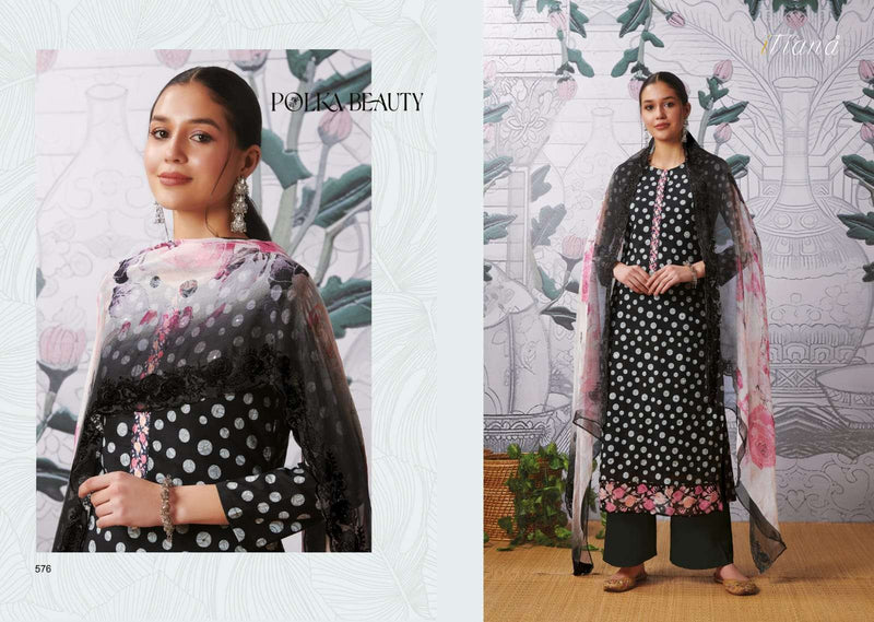 Itrana Polka Beauty Cotton Digital Prints With Fancy Mirror Work Suits